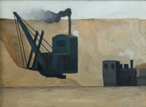 Günther Friedrich, Der blaue Bagger, 1956, Öl auf Leinwand © Nachlass