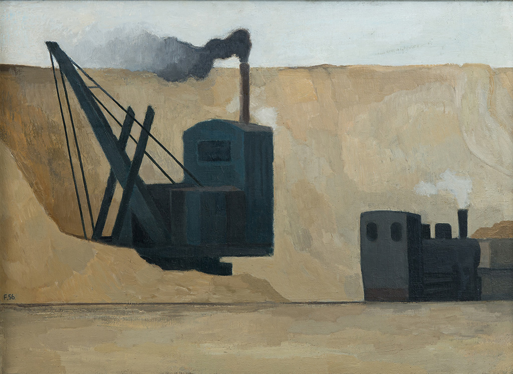 Günther Friedrich, Der blaue Bagger, 1956, Öl auf Leinwand © Nachlass