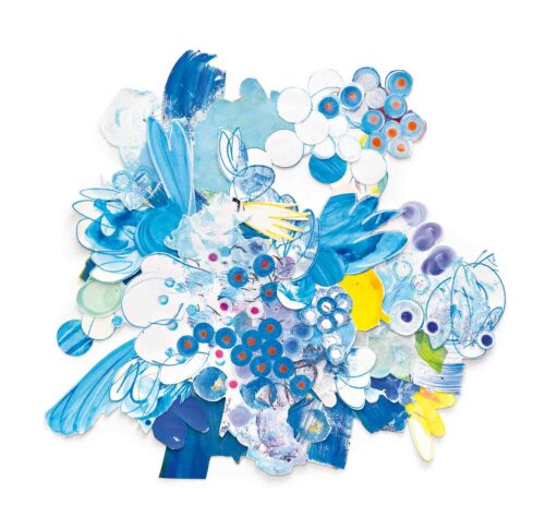 Ulrike Seyboth, Îles et rosaces Pacques, 2019, Mischtechnik, Collage auf Papier © Uwe Walter