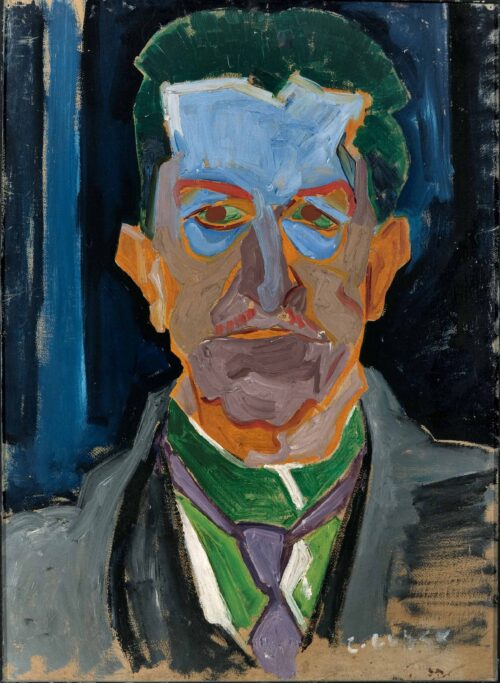 Carl Lohse, Porträt Meister Fischer, 1919-1920, Öl auf Pappe © VG Bild-Kunst, Bonn 2022, Foto: Thomas Kläber