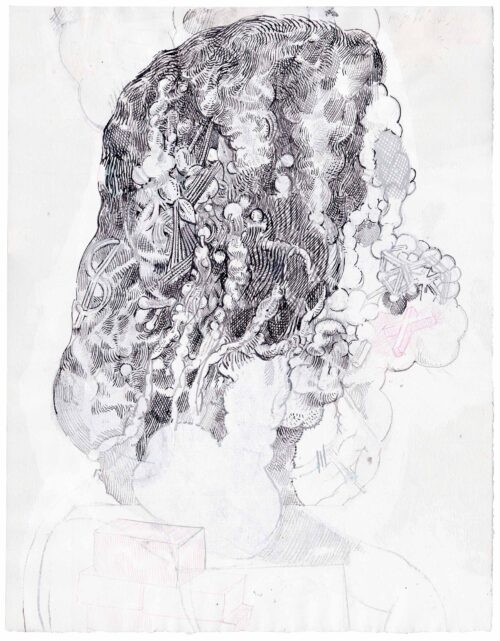 Frank Diersch, Kopf / Head (Z II), 2021, Feder, Tusche auf grundiertem Ingrespapier © Frank Diersch