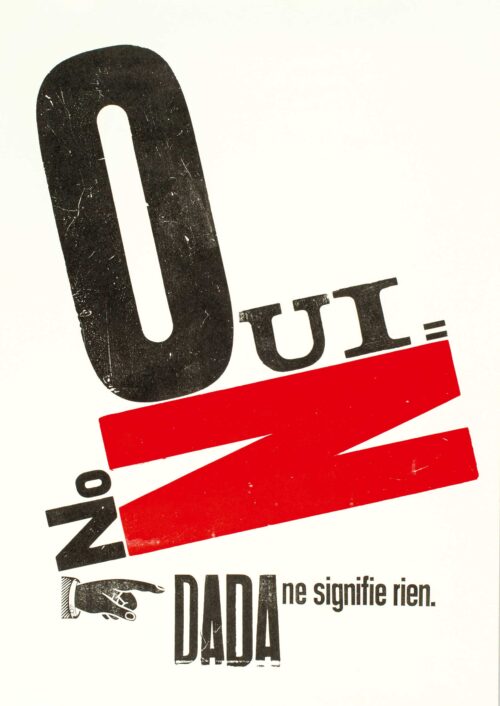 Pete Burke (mrBprints, DK), OUI=NON, 2016, Letterpress, Handdruck © Pete Burke, Foto: Andreas Bartsch