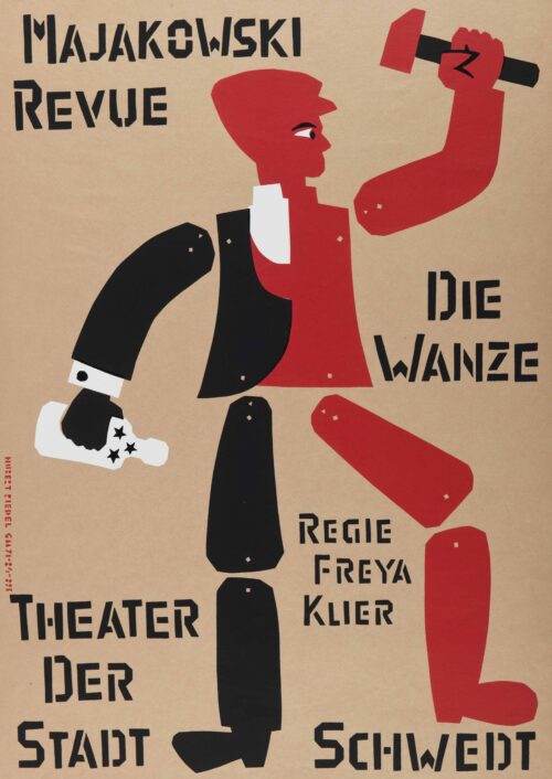 Hubert Riedel, Majakowski Revue – Die Wanze, Theater der Stadt Schwedt, 1984, Siebdruck © Hubert Riedel, Foto: Thomas Goethe