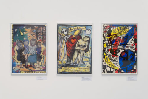 Ausstellungsansicht, Sammlungseinsichten. Plakate ostdeutscher Grafikerinnen, BLMK Cottbus, 2024, Foto: Bernd Schönberger