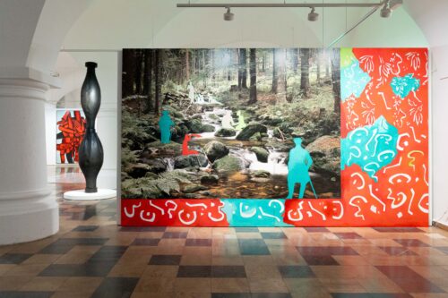 Ausstellungsansicht, GroßARTig. Bilder und Skulpturen aus der Sammlung im Großformat, BLMK Frankfurt (Oder), 2024, Foto: Bernd Schönberger