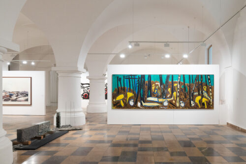 Ausstellungsansicht, GroßARTig. Bilder und Skulpturen aus der Sammlung im Großformat, BLMK Frankfurt (Oder), 2024, Foto: Bernd Schönberger