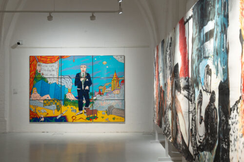 Ausstellungsansicht, GroßARTig. Bilder und Skulpturen aus der Sammlung im Großformat, BLMK Frankfurt (Oder), 2024, Foto: Bernd Schönberger