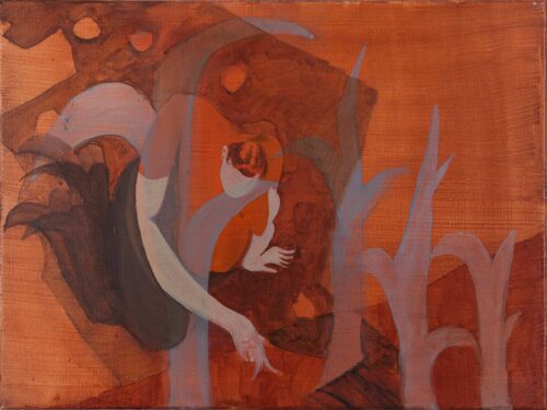 Hella Stoletzki, Kartoffelernte, 2024, Acryl auf Leinwand © Hella Stoletzki, Foto: Ludwig Rauch