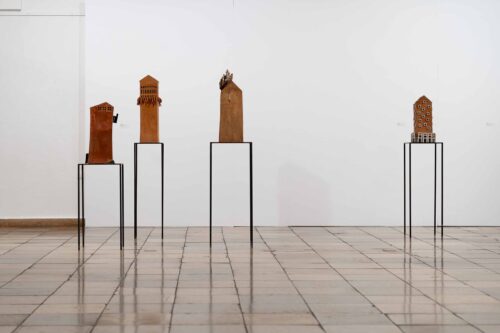 Ausstellungsansicht, zu/haus - bei sich. Rachel Kohn & Christiane Wartenberg, BLMK Frankfurt (Oder), 2024, Foto: Bernd Schönberger