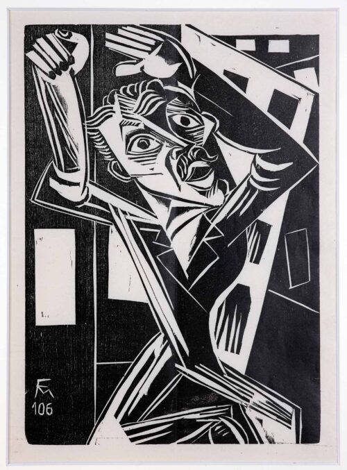 Conrad Felixmüller, Der Revolutionär II, 1919, Holzschnitt © VG Bild-Kunst, Bonn 2024, Foto: Ludwig Rauch