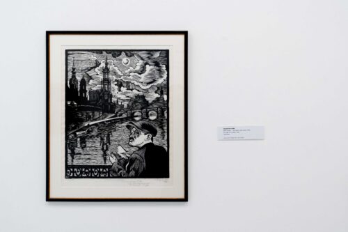 Conrad Felixmüller, Zeichner vor Dresden, 1930, Holzschnitt © VG Bild-Kunst, Bonn 2024, Foto: Bernd Schönberger