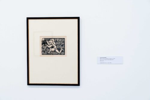 Conrad Felixmüller, Auf! Auf! Auf! Mensch hilf dir selbst, 1917, Holzschnitt © VG Bild-Kunst, Bonn 2024, Foto: Bernd Schönberger