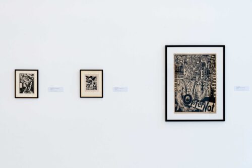 Ausstellungsansicht, Mit dem Auge und dem Herzen. Conrad Felixmüller aus der Sammlung Hans-Jürgen Wilke, BLMK Cottbus, 2024, Foto: Bernd Schönberger