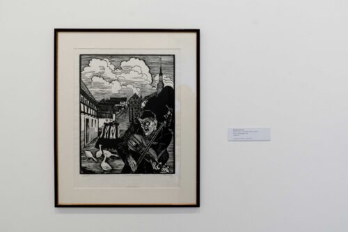Conrad Felixmüller, Der sorbische Geiger, 1949, Holzschnitt © VG Bild-Kunst, Bonn 2024, Foto: Bernd Schönberger