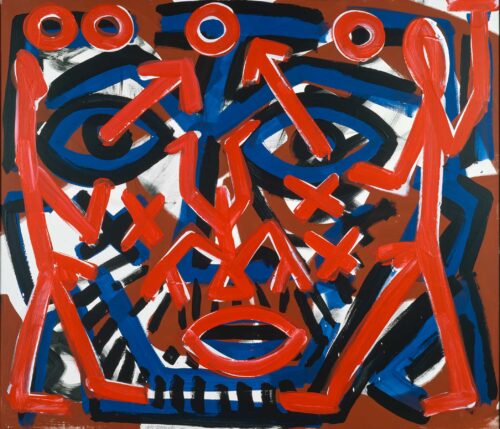 A.R. Penck, 9. November 1989, 1989, Öl auf Leinwand © VG Bild-Kunst, Bonn 2024, Foto: BLMK