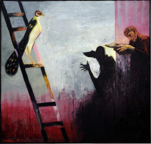 Christine Schlegel, Der Fund, 1988, Öl auf Leinwand © Künstlerin, Foto: Ludwig Rauch