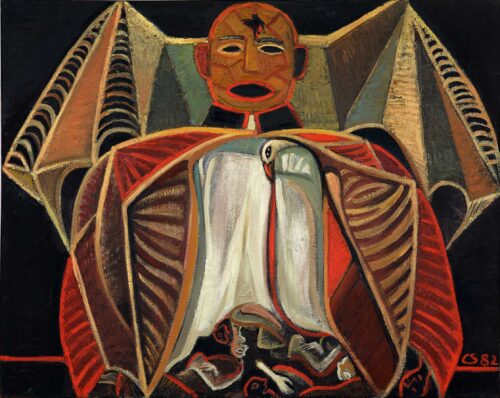 Christine Schlegel, Der Moloch, 1982, Öl auf Leinwand © Künstlerin, Foto: Ludwig Rauch