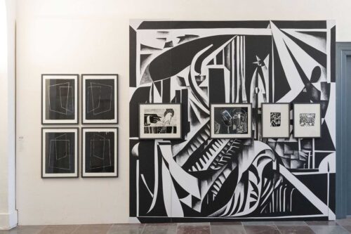 Installationsansicht, Michael Schultze. Walter Benjamin reist nach Capri und verliebt sich, BLMK Frankfurt (Oder), 2024, Foto: Bernd Schönberger