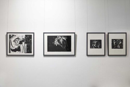 Installationsansicht, Michael Schultze. Walter Benjamin reist nach Capri und verliebt sich, BLMK Frankfurt (Oder), 2024, Foto: Bernd Schönberger