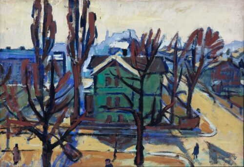 Fritz Winkler, Straße im Winter, o. J., Öl auf Hartfaser © Künstler, Foto: Ludwig Rauch