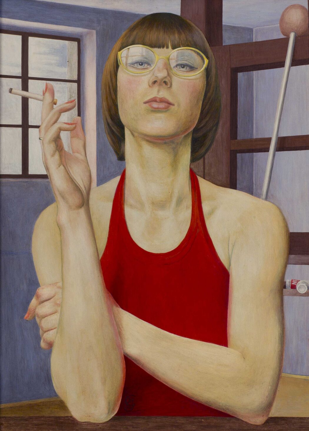 Monika Geilsdorf, Selbstbildnis, 1976, Öl/Tempera auf Hartfaser © VG Bild-Kunst, Bonn 2025, Foto: Winfried Mausolf