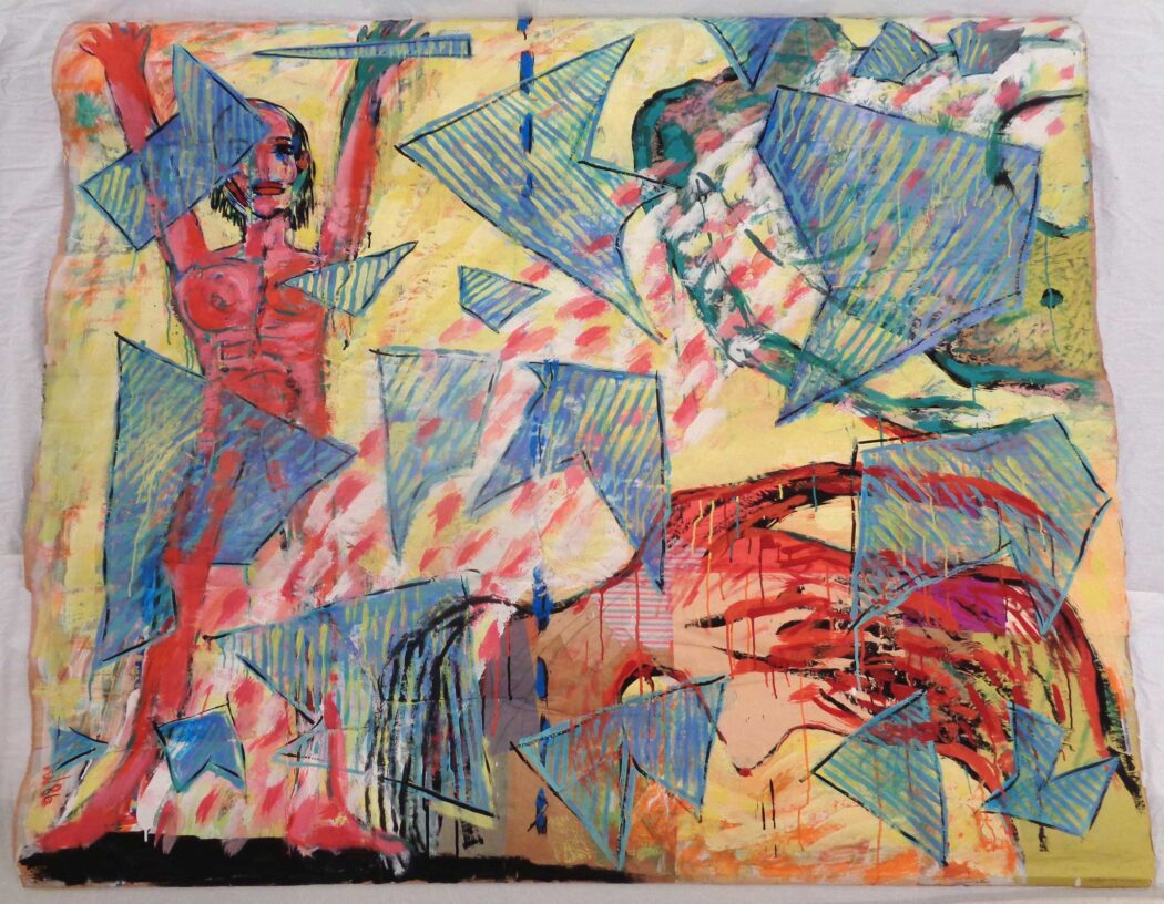 Karla Woisnitza, Die gläserne Decke, 1986, Plakatfarbe auf Packpapier © VG Bild-Kunst, Bonn 2025, Foto: BLMK