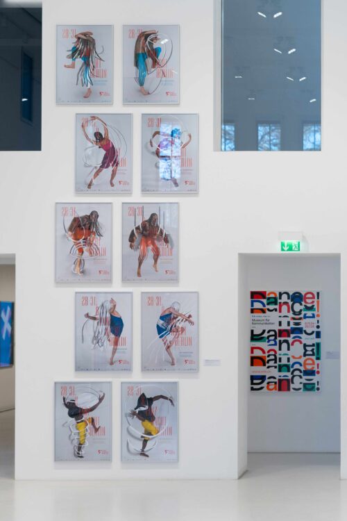 Ausstellungsansicht, Bewegte Blätter. Tanz im Plakat, BLMK Cottbus, 2025, Foto: Bernd Schönberger