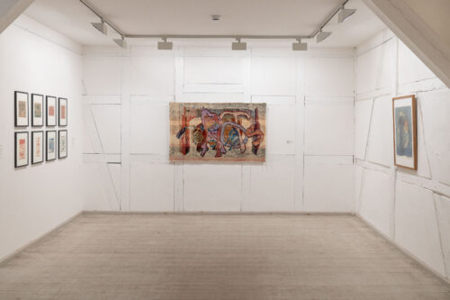 Ausstellungsansicht, Heinrich Bethke & Kata Unger. Genossen, die Qualität des Tees macht mir Sorgen, BLMK Frankfurt (Oder), 2025, Foto: Bernd Schönberger