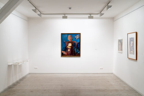 Ausstellungsansicht, Heinrich Bethke & Kata Unger. Genossen, die Qualität des Tees macht mir Sorgen, BLMK Frankfurt (Oder), 2025, Foto: Bernd Schönberger