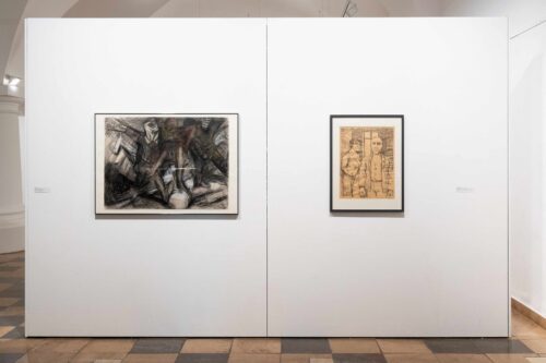 Ausstellungsansicht, Menschen und Milieus. Soziale Wirklichkeiten zwischen Distanz und Parteinahme, BLMK Frankfurt (Oder), 2025, Foto: Bernd Schönberger