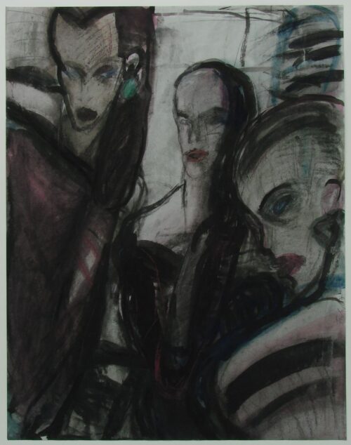 Ellen Fuhr, Meine schönen Nachbarinnen, 1987, Gouache auf Papier © Nachlass, Foto: BLMK