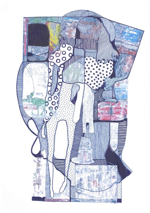 Ulrike Stolte, T6 – Printzyklus 01, 2007, Marker, Toner auf Papier © und Foto: Ulrike Stolte