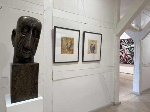 Ausstellungsansicht, Bildwelten im Echo. Gerhard Kurt Müller und Klassiker der Moderne, BLMK Frankfurt (Oder), 2025, Foto: Philipp Girod