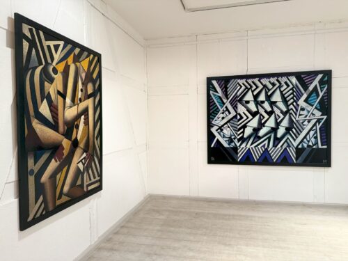 Ausstellungsansicht, Bildwelten im Echo. Gerhard Kurt Müller und Klassiker der Moderne, BLMK Frankfurt (Oder), 2025, Foto: Philipp Girod