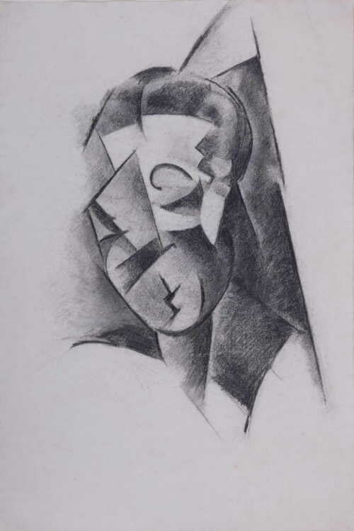Kasimir Malewitsch, D’après Picasso – jeune fille au bras gauche levé (Entwurf für das Bauhausbuch „Gegenstandslose Welt“), 1909, Kreide auf Papier, Privatsammlung © Künstler, Foto: Ludwig Rauch