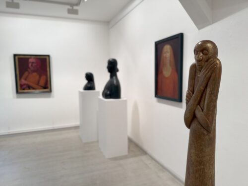 Ausstellungsansicht, Bildwelten im Echo. Gerhard Kurt Müller und Klassiker der Moderne, BLMK Frankfurt (Oder), 2025, Foto: Philipp Girod