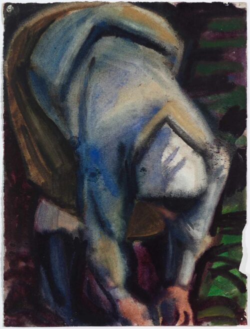 Curt Querner, Rübenziehende Frau von vorn, 1960, Aquarell © VG Bild-Kunst, Bonn 2025, Foto: Thomas Kläber