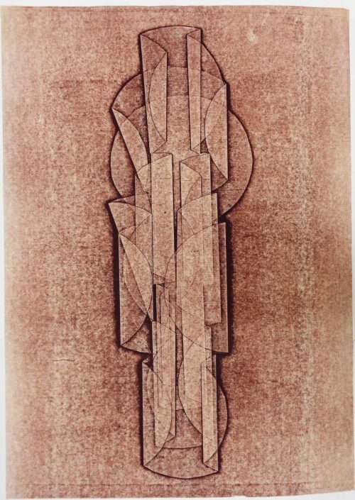 Klaus Dennhardt, o. T., 1983, Materialdruck, farbig, Unikat © VG Bild-Kunst, Bonn 2025, Foto: Archiv BLMK