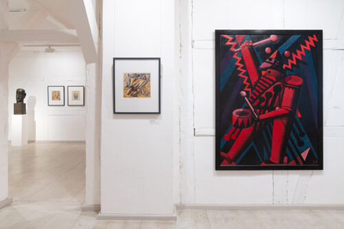 Ausstellungsansicht, Bildwelten im Echo. Gerhard Kurt Müller und Klassiker der Moderne, BLMK Frankfurt (Oder), 2025, Foto: Bernd Schönberger