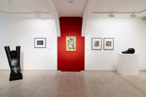 Ausstellungsansicht, Bildwelten im Echo. Gerhard Kurt Müller und Klassiker der Moderne, BLMK Frankfurt (Oder), 2025, Foto: Bernd Schönberger