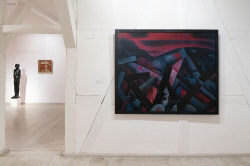 Ausstellungsansicht, Bildwelten im Echo. Gerhard Kurt Müller und Klassiker der Moderne, BLMK Frankfurt (Oder), 2025, Foto: Bernd Schönberger