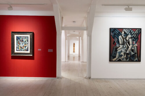 Ausstellungsansicht, Bildwelten im Echo. Gerhard Kurt Müller und Klassiker der Moderne, BLMK Frankfurt (Oder), 2025, Foto: Bernd Schönberger