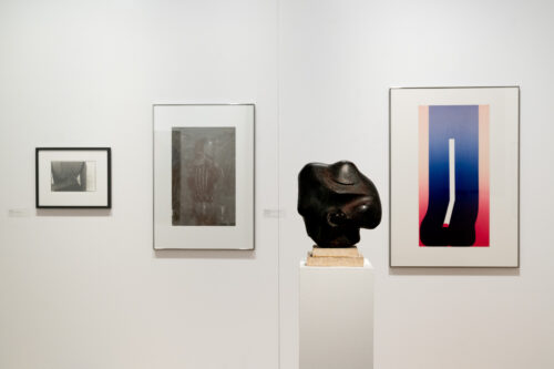 Ausstellungsansicht, gefaltet entfaltet. Werke aus der Sammlung des BLMK, BLMK Frankfurt (Oder), 2025, Foto: Bernd Schönberger