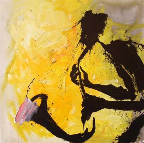 Helge Leiberg, Saxsolo, 2005, Acryl auf Leinwand © VG Bild-Kunst, Bonn 2025, Foto: Archiv Helge Leiberg