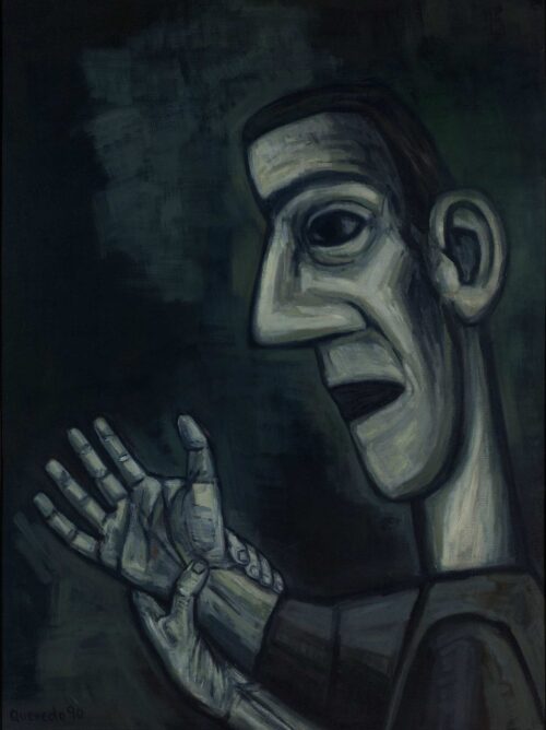 Núria Quevedo, Folge Kopf-Hand, 1990, Öl auf Leinwand © VG Bild-Kunst, Bonn 2025, Foto: Thomas Kläber