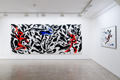 Ausstellungsansicht, Helge Leiberg. Paarzeiten, BLMK Frankfurt (Oder), 2025, Foto: Bernd Schönberger