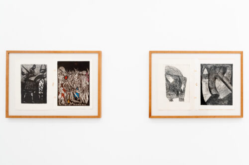 Ausstellungsansicht, Die Tage waren gezählt. Künstlerbücher und -zeitschriften mit Originalgrafik und Fotografie aus der späten DDR und Ostdeutschland, BLMK Cottbus, 2025, Foto: Bernd Schönberger