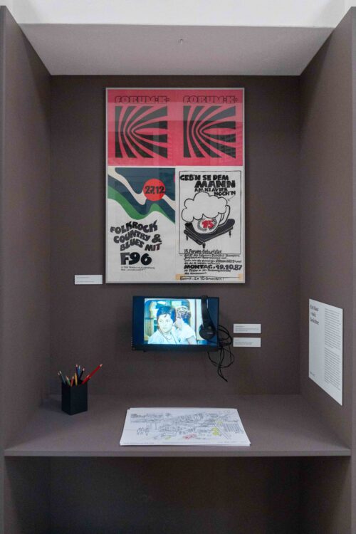 Ausstellungsansicht, Kaleidoskop Stadtpromenade. Zeitreise durch die bewegte Geschichte eines Stadtzentrums, BLMK Cottbus, 2025, Foto: Bernd Schönberger