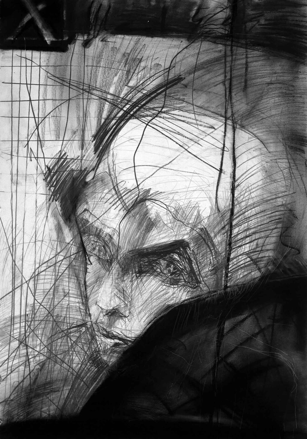 Sven Schmidt, Grenzpunkte 1, 1993, Zeichnung © VG Bild-Kunst, Bonn 2026, Foto: Hans Hirsch