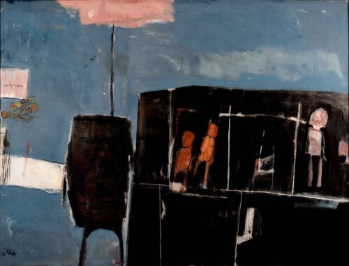 Matthias Körner, Puppenhaus 1, 2022, Eitempera hinter Glas © und Foto: Matthias Körner